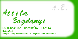 attila bogdanyi business card